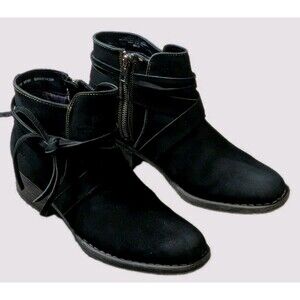Born Women's Black Suede Montilla Boho Ankle Boots Size 8